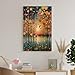 Gustav Klimt Trees And Sun Lights Canvas Printing Wall Art Prints Wall Decor Posters Colorful Abstract Forest Sunset Lake Reflection Scandinavian Bohemian Home Living Room Bedroom 08x12inch(20x30cm)