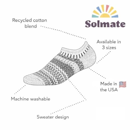 Image of Solmate Socks Women & Men Classic Knit Mismatched No Show Ankle Socks
