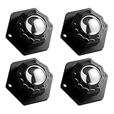 4 Pack Self Adhesive Caster Wheels, Swivel Wheels for Furniture, Load Capacity 30 LBS Per Caster Wheels 1 Inch, Low Profile Paste Universal for Storage Box, Small Appliance Storage Bins (4)