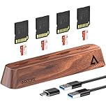 AODUKE 8-Port USB 3.0 SD Card Reader, Walnut Wood Design 5Gbps Data, Simultaneous support to Micro SD/TF3.0 and SD3.0 Card Read and Write (Compatible UHS-I/II Card) (8-Port TF/SD3.0 Card Reader)