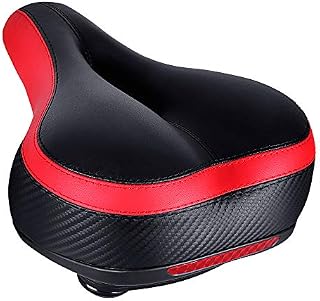 Tonbux Most Comfortable Bicycle Seat, Bike Seat Replacement with Bicycle Taillight Reflective Tape