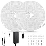 iCreating LED Neon Rope Lights White, 32.8ft LED Neon Lights 12V Indoor Neon Flex Light Outdoor Neon