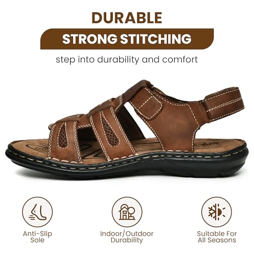 Holy dove Men's Sandals Open Toe Leather Fisherman Sport Hiking Outdoor Casual Summer Sandals Shoes for Men3
