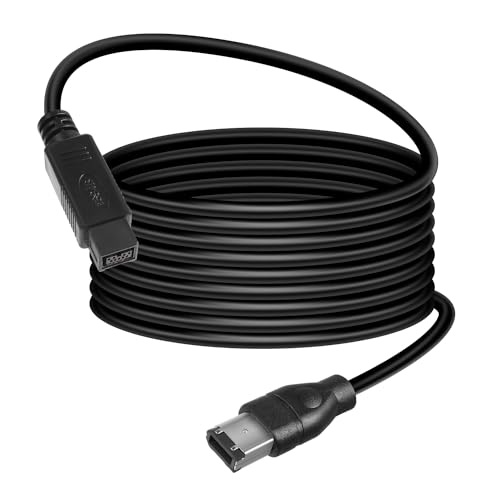 HATMINI Câble Firewire 400 de 1,8 m, IEEE 1394 Firewire 9 broches mâle vers 6 broches mâle, câble adaptateur Firewire DV pour imprimante, PC, scanner, caméscope (9PIN à 6PIN)
