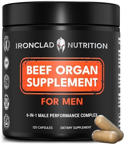 Beef Organ Supplement for Men - 100% Grass Fed Finished Bull Comp...