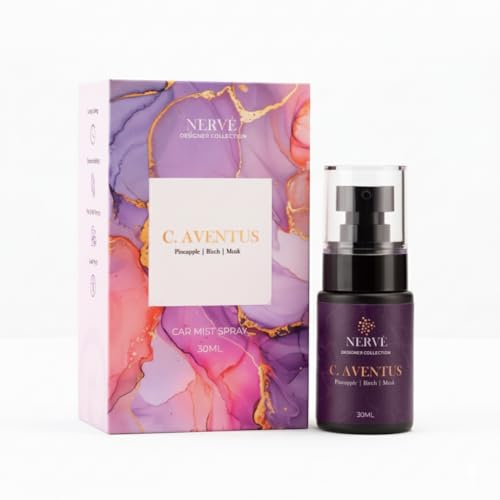 Image of Keydroid Nerve Mindful Fragrances 30ml | Aventus Fragrance | Car Mist Aroma Spray | Car Perfume with Hanging Air Freshener | Aromachology based | Long-Lasting, Anti-Odour | Natural Scent