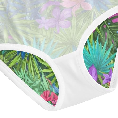 Tropical Exotic Flowers Leaves Kids Underwear Girls, Toddler Panties, Girls Underwear Cotton, 2–8 Years4