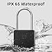Dhiedas Fingerprint Gate Lock, 2.7'' Long Shackle Heavy Duty Smart Padlock with Key Fingerprint Bluetooth, Waterproof Biometric Keyless Gate Lock for Outdoor Fence Shed Yard Storage Door