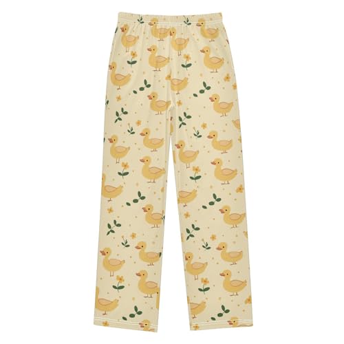 Pajama Bottoms, Cute Ducks Doodle Pattern Sleeping Pant Lounge Wear Pajamas Long Pants Sleepwear Pjs