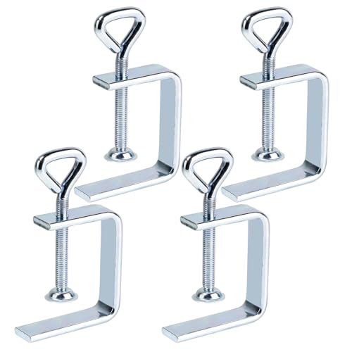 Tkxjry 4 Pezzi Morsetto a C, 50mm Morsettos a Vite Regolabile, Morsetto a C in Acciaio Inox,Per Lavorazione Legno, Fai da Te, Saldatura, Mobili