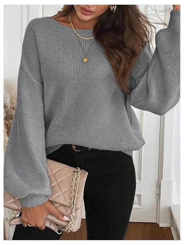 Image of GORGLITTER Women's Bow Fall Sweaters 2025 Cable Knit Chunky Oversized Long Sleeve Backless V Neck Pullover Tops