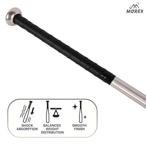 Image of Morex Baseball Bat | 34 Inch | Heavy Duty Aluminium with Steel Iron Core Baseball Bat for Self Defence and Baseball Game | Anti-Slip Grip, Best for Training and Matches(Heavy Weight - 1000g)