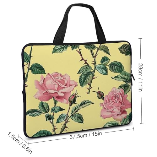 Bolso de hombro para laptop con diseño vintage rosa miniatura 2