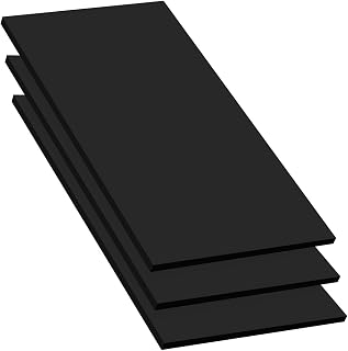 MEGA FORMAT Expanded PVC Plastic Sheets - 6'' X 12'' Rigid Black Sheet for Crafts, Signage, & Displays Sintra, Celtec Board Waterproof Outdoors Use 1/4'' 6mm Thick 3-Pk-Black BLK1/4-6X12-3P