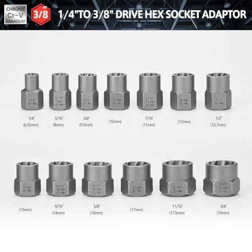 Sukudon 14 PCS Socket Set, Bolt Extractor Set, Locking Wheel Nut Removal Tool - Image 3