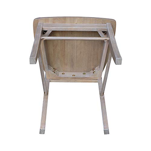 International Concepts Set Of Two X-Back Solid Wood Seats Dining Chairs, Washed Gray Taupe #TOP7