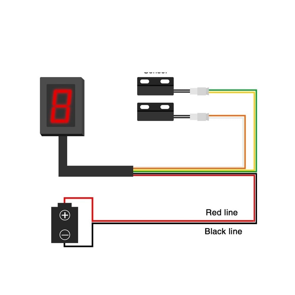 Motorrad 6 Gang Digital Ganganzeige Schalthebel Sensor Universal Starker Magnet Ultra Dünn