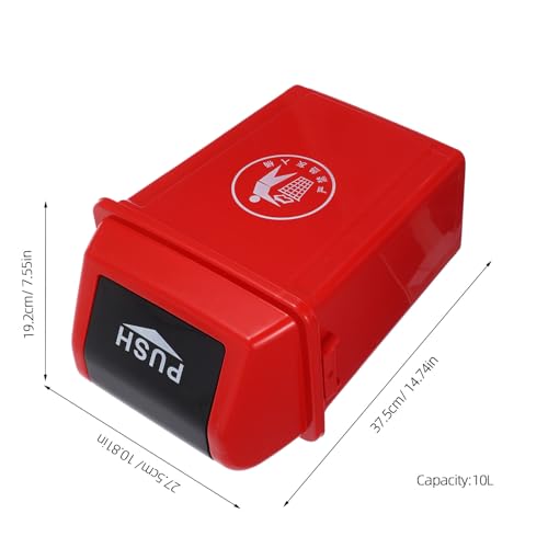Caneca de Basura Roja de Plástico 10 l con Tapa Basculante miniatura 2