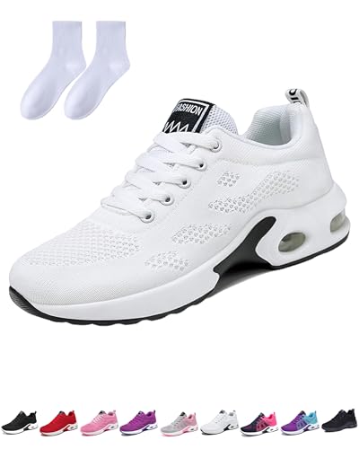12 Hour Shift Shoes for Women, Non-Slip Shoes for 12 Hour Shifts Standing with Air Cushion Wide Toe...
