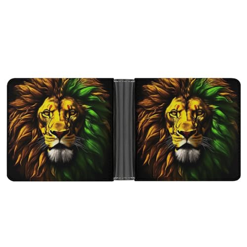 Jamaica Reggae Lion Wallet for Men Bifold PU Leather Cash Credit Card Holder Purse