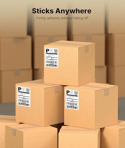 Image of Rongta 4x6 Inch Direct Thermal Labels, 220 Sheets /Roll, Shipping Paper for Thermal Printers, Permanent Adhesive Mailing Postage Labels for Shipping, 220 Sheets /Roll