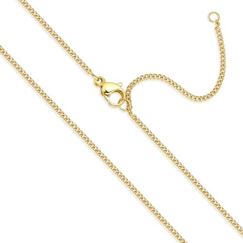 OSTAN Chaîne fine en or pour femme - Sans pendentif - Largeur : 1...