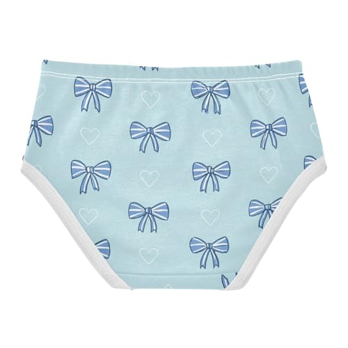 Wusikd Blue Bows Stripes Hearts (2) Girls' Underwear Cotton Girls Briefs Soft Toddler Underwear 2T2