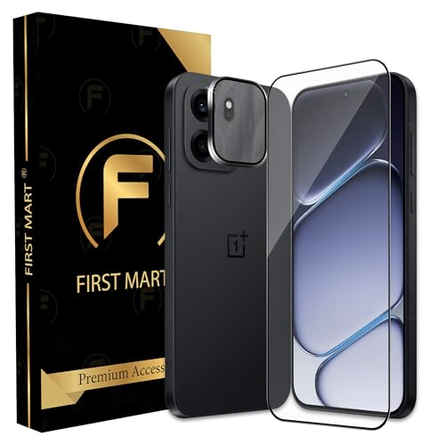 Image of FIRST MART Tempered Glass for Oneplus Nord CE 6 5G with Black Camera Ring Guard & Installation Kit | HD Clear Edge-to-Edge Screen Protector, Scratch Resistant, Case-Friendly | Pack of 1