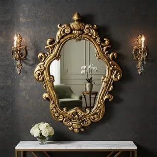 Espelho Grande Decorativo Provençal Antigo Casa 47Cm Para Casa Pa...