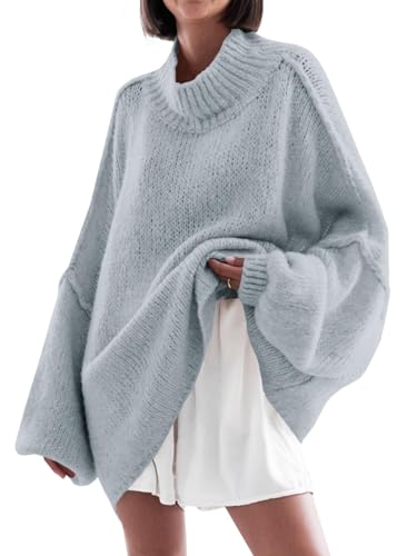 Saodimallsu Womens Oversized Sweaters Mock Neck...