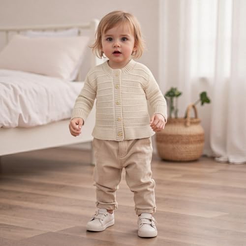 Toddler Girl Ruffle Sweater Cardigan Infant Baby Fall Clothes Winter Warm Long Sleeve Button Up Knitted Jacket Outwear3