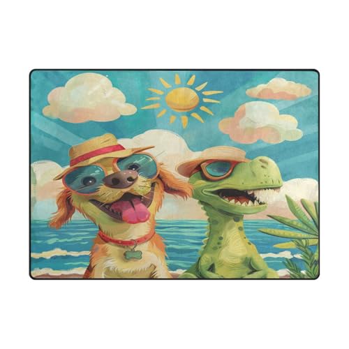 Tapis doux pour isoler un sol froid de salon dimensions 203x147 cm Mnsruu - 2