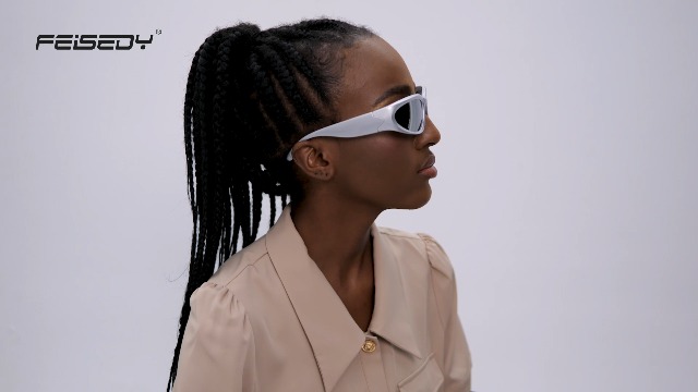 Amazon.com: FEISEDY Y2K Futuristic Sunglasses Cool Oval Wrap