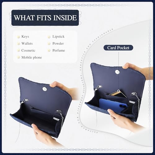 Image of UBORSE Evening Bag Lace Clutch Purse for Women Formal Elegant Envelope Wedding Party Cocktail Crossbody Shoulder Bag