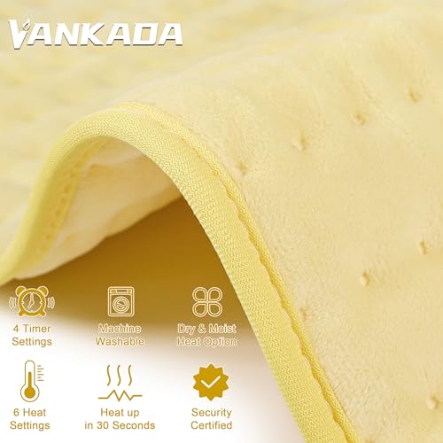 Image of Heating Pad Electric Heat Pad, Hot Heated Pad,Multiple Temp and Timer Settings,Suitable for Shoulders, Neck, arms, Abdomen, Back, Legs, etc. (Cream Color, 24 inchX12 inch)