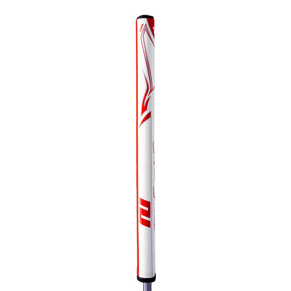 SuperStroke Zenergy Tour 3.0 - Impugnatura per putter da golf con tecnologia SPYNE migliorata senza svasatura, zone testurizzate e Tech-Port, 43 cm, rosso/bianco