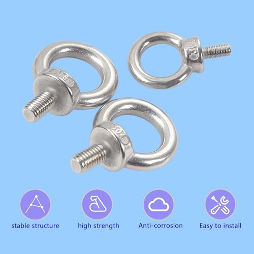 HVDHYY M5 * 10 Ringschraube 304 Edelstahlschraube Ringe Lug Schrauben Hebe Ringe Ringschrauben 10PCS