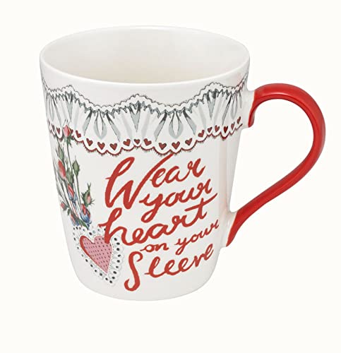 Image of Cath Kidston Stanley Mug Wear Your Heart On Your Sleeve Mug, White