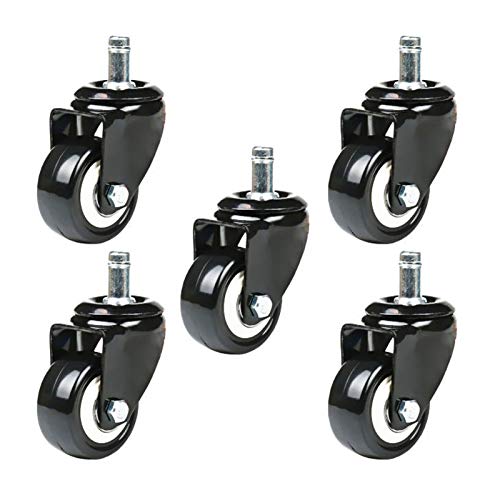 1.5インチ/2インチ サークリップキャスター、移動キャスター サイレントユニバーサルホイール、オフィスチェア用小型ホイール、耐摩耗性と耐久性、家具、フラワースタンド、小型機器用、S,Black-1.5inch
