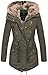 Produktbild Navahoo warme Damen Winter Jacke lang Teddyfell Winterjacke Parka Mantel B648 [B648-Diamond-Grün-Gr.M]