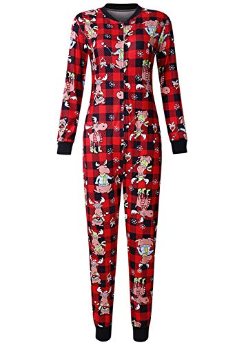 Vnvne Women'S One Piece Onsie Print Sleepwear Ugly Christmas Pajamas Jumpsuit Rompers Clubwear Nightwear thumb #3