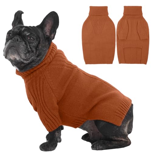 Image of IECOii Small Dog Sweater, Warm Turtleneck for Small to Medium Dogs, L