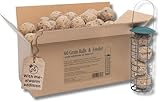Bolas De Grasa para Pajaros con Comedero Pajaros - 60 x Bolas De Grasa e Insectos para Pajaros Silvestres - Bird Feeder For Garden 21x7 cm 6,49 kg