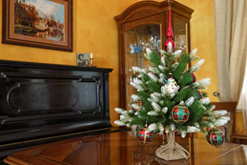 eveXmas Árbol de Navidad artificial de 65 cm, árbol de Navidad con color blanco, 71 ramas 100% polietileno, incluye soporte de cuerda Cover
