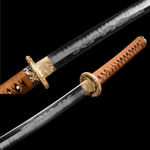 HERO SWORD Majestic Dragon Katana Clay Tempered T10 Steel Advanced Nugui Polishing Samurai Sword Razor Sharp Authentic Japanese Knives