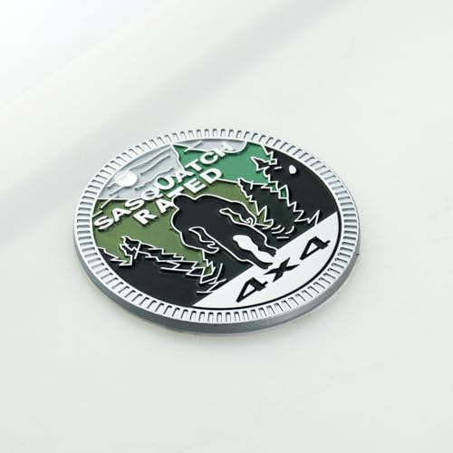 Image of REPALY 2X Squatch Rated Car Emblem 4 x 4 Metal Automotive Badge 3D Metal Round Decals Stickers Compatible with Vehicles Trucks SUV RV Decorations (Green), REPALY-rated-1