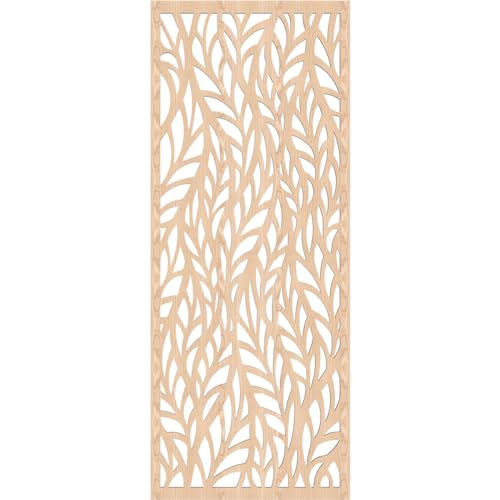 Image of Ortonville Decorative Pierced Fretwork Wood Wall Panels, 17 3 /8 inchW x 44 3 /8 inchH x 1 /4 inchT, Red Oak