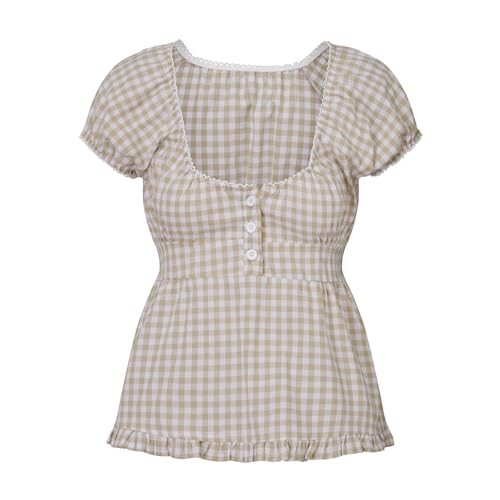 Image of Fairy Grunge Y2k Shirts Vintage Crop Tops Short Sleeve Girls Slim Fit Tees
