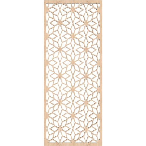 Image of Lake Decorative Pierced Fretwork Wood Wall Panels, 9 3 /8 inchW x 24 3 /8 inchH x 1 /4 inchT, Red Oak