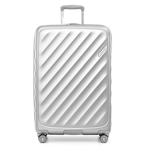 Traveler's Choice Elm Expandable Spinner Luggage Set, Matte Silver, 29" Large Checked2